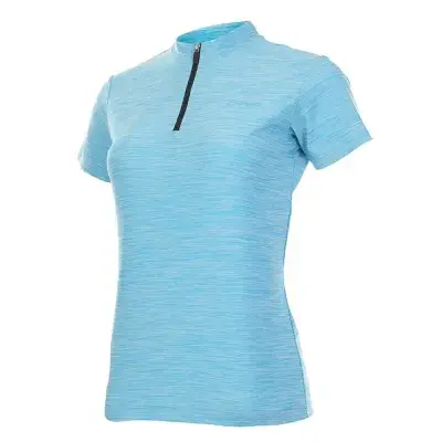 CHIBA Lady Melange Shirt - Radtrikot, türkis, 3XL, atmungsaktiv, 3 Rückentaschen