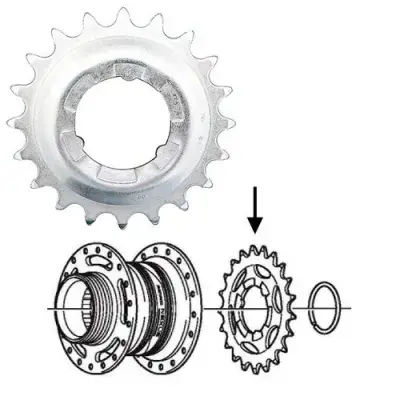 SHIMANO NEXUS Ritzel 19 Zähne silber - Ersatzritzel für NEXUS Nabenschaltungen - Antriebsritzel