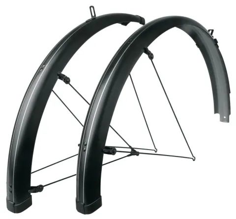 SKS Bluemels Stripes Schutzblech-Set 28" 65mm schwarz matt  robustes, korrosionsgeschütztes Design…