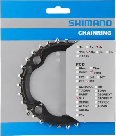 SHIMANO Kettenblatt DEORE FC-M612/FC-M622/FC-M672 30 Zähne - präziser Antrieb für 10-fach…