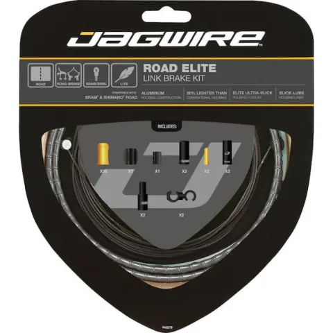 Jagwire Bremszugset Road Elite Link Standardlänge Grau - leichtes, direktes Bremsgefühl