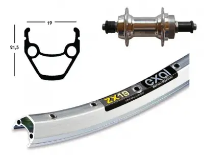Bike-Parts Laufrad Hinterrad 26x1.75 Schraubkranz 6-7 fach silber Schnellspanner 36-Loch Exal ZX 19…