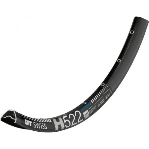 DT Swiss Felge HYBRID H 522 27,5"/25 28 Loch Schwarz - robuste E-MTB-Felge für Trail und Enduro