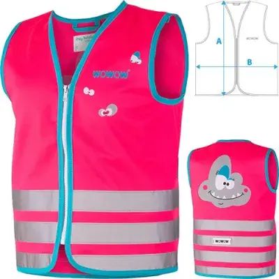 Wowow Sicherheitsweste Crazy Monster Jacket für Kinder Größe L pink