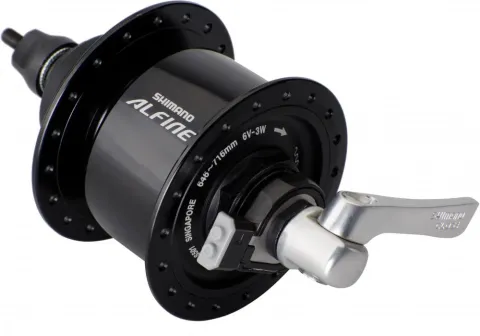 SHIMANO Nabendynamo ALFINE DH-S501 - 6V/3W, 32 Loch, Center-Lock, Schwarz