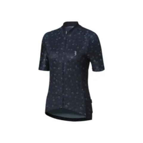 BBB Cycling Trikot DonnaFit M schwarz floral M schwarz - atmungsaktives Damen-Radtrikot