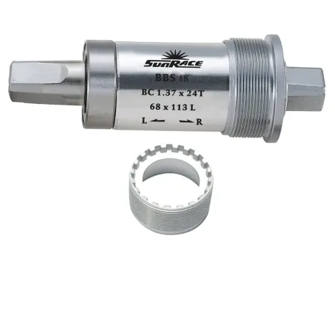 SunRace BBS18 Innenlager 4-Kant 116 mm silber - robustes Vierkant-Tretlager