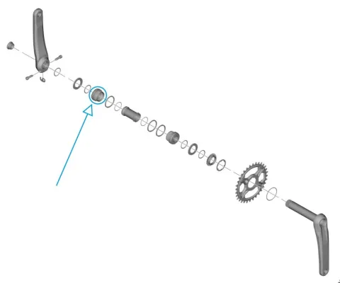 SHIMANO Lagerschale BB-MT801 Links Lagerschale - Ersatzteil für Hollowtech II Innenlager