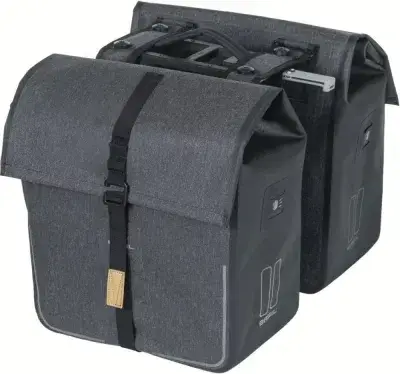 BASIL Doppeltasche Urban Dry MIK 2.0 - 50 Liter, wasserdicht, MIK-Adapterplatte inkl., Reflektoren