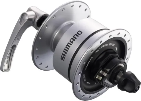 SHIMANO Nabendynamo DH-3D72 - 6V/3W, 32 Loch, Center-Lock, Silber