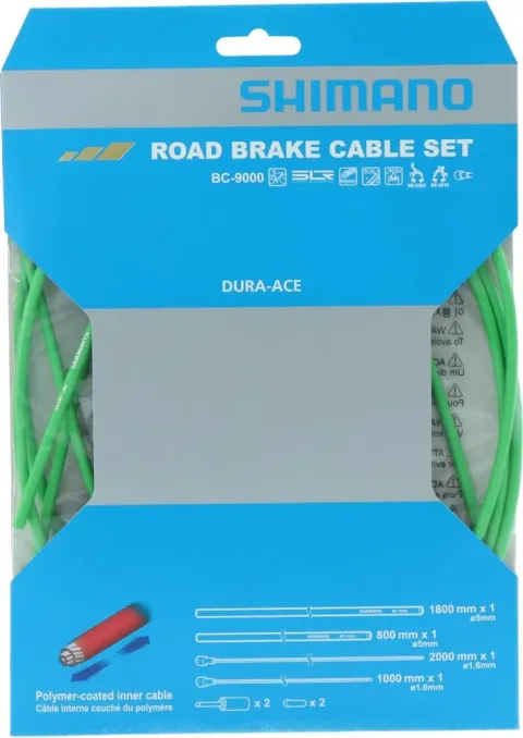 SHIMANO Bremszug-Set DURA-ACE polymerbeschichtet - präzise Bremsperformance, Grün