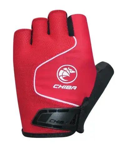 CHIBA Cool Air - Radhandschuhe kurz Finger, rot, Größe L, atmungsaktiv mit Gelpolster