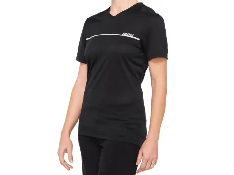 100% Ridecamp Womens Short Sleeve Jersey L black/grey - atmungsaktives MTB-Trikot für lange…