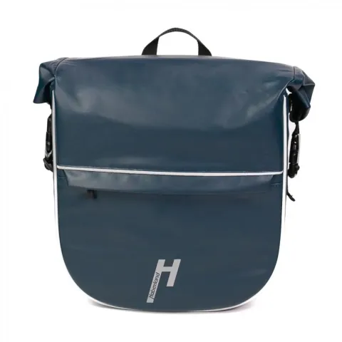 Haberland Einzeltasche eMotion blau/reflex - wassergeschützte Gepäckträgertasche mit Rollverschluss