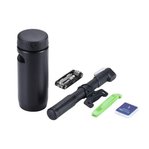 BBB Cycling CombiSet Tools & Tubes L schwarz - kompaktes Reparatur-Set für unterwegs