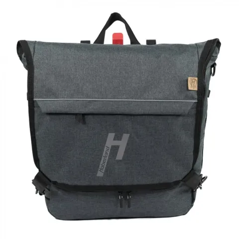 Haberland Sporty Fahrrad Rucksack / Gepäckträgertasche anthrazit - vielseitiger 2-in-1 Allrounder