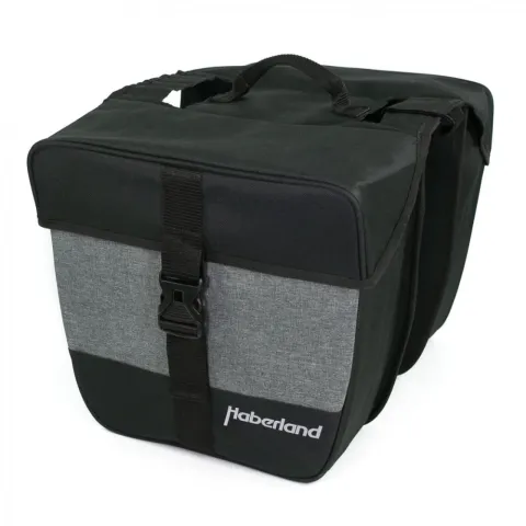 Haberland Doppeltasche 25l Einsteiger schwarz/silber - praktische Gepäckträgertasche für Alltag und…