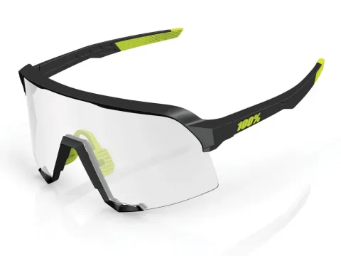 100% S3 - Photochromic Lens unis gloss black - selbsttönende Performance-Sportbrille