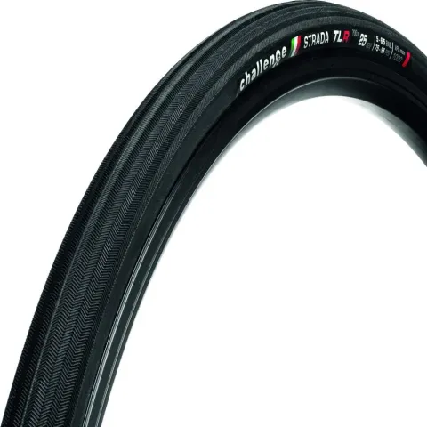 Challenge Road-Reifen Strada TLR Clincher 28 Zoll (25-622) Schwarz/schwarz - komfortabler…