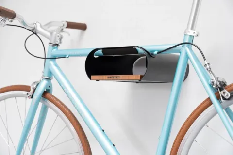 CONTEC bikeART tube Fahrrad-Wandhalterung, Stahl und Walnussholz, Silikonbeschichtung, für…