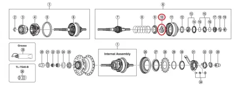 SHIMANO Nockenscheibe SG-3R75 - Ersatzteil für Getriebenabe, 12 g