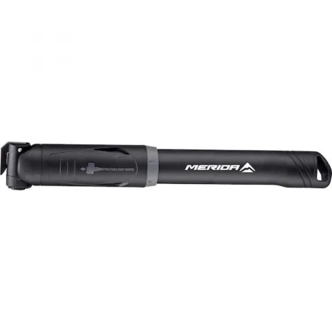 Merida Pumpe Mini ECO Mountain One Size Schwarz - kompakte Teleskop-Fahrradpumpe