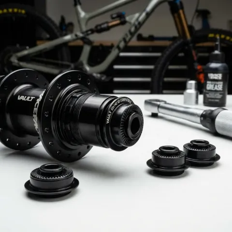 Race Face Vault End Cap Endkappen Kit 10x135 QR, schwarz - präzise Umrüstlösung für Hinterradnaben