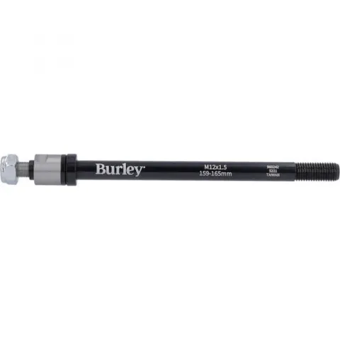 Burley Steckachse für Anhänger M12x1.5, 159-165 mm Schwarz - sichere Kupplung für Fahrradanhänger