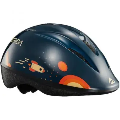 Merida Helm Matts J navy 47-53 cm Navy/orange - sicherer Kinder-Fahrradhelm mit Top-Belüftung