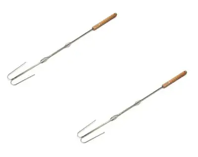Petromax Lagerfeuer-Spieß LS2  Robuste Edelstahl-Gabel, gebogen, 2er-Set für Stockbrot & Grillgut,…