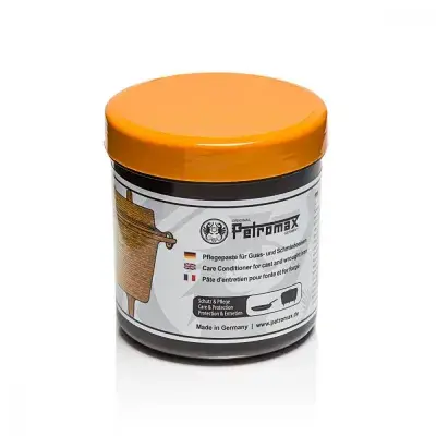 Petromax Einbrenn- und Pflegepaste für Guss- und Schmiedeeisen, 250 ml, lebensmittelecht, schützt…