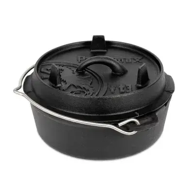 Petromax Feuertopf ft3 ohne Füße, 1,6 l Gusseisen Dutch Oven, planem Boden, Deckel als Pfanne…