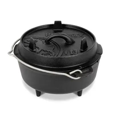 Petromax Feuertopf ft3 Dutch Oven, 1,8 l Gusseisen, mit Füßen, für 1-3 Personen, ideal zum Kochen…