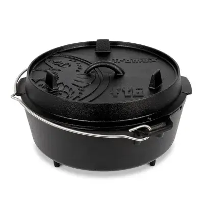 Petromax Feuertopf ft6 Dutch Oven 5,5 l Gusseisen, Deckel als Pfanne nutzbar,…