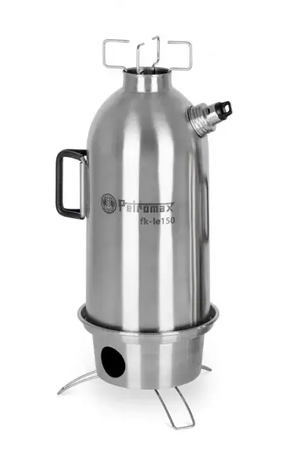 Petromax Feuerkanne Edelstahl 1,5 l  Autarker Outdoor-Wasserkocher mit Doppelwand, schneller…