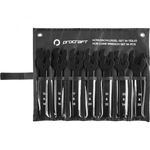 Procraft Werkzeug Konusschlüsselsatz Essential 13 - 28 mm Schwarz - komplettes Set für präzise…