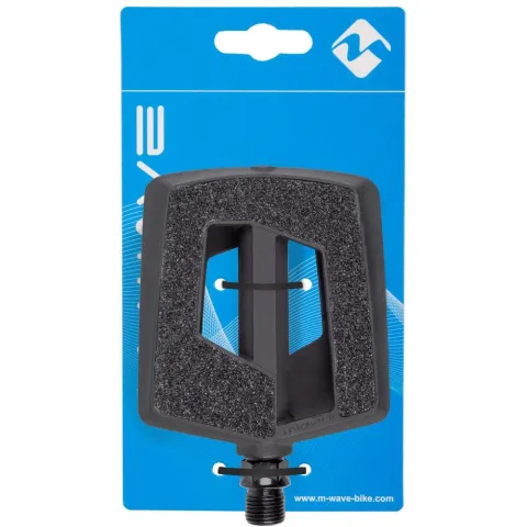 M-WAVE Steady Flat Fahrradpedal schwarz 1 Paar - Antirutschpedal aus Thermokunststoff mit…