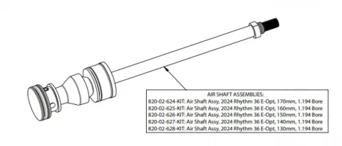 FOX Service Set Air Shaft Assy Rhythm 36 E-Opt 140mm - präziser Gabelservice