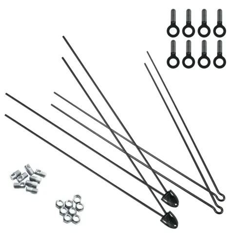 SKS V-Strebenset 3,0 mm V2A schwarz gepulvert, 355 mm Länge, inklusive Secuclip und…