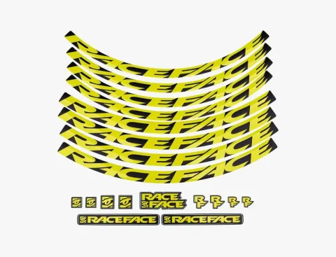 Race Face Laufrad Decal Set XL neon gelb - individuelles Upgrade für Dein Bike