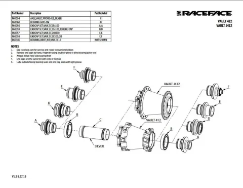 Race Face Vault 412 End Cap Endkappen Kit 9x100 QR schwarz - präzise Nabenanpassung