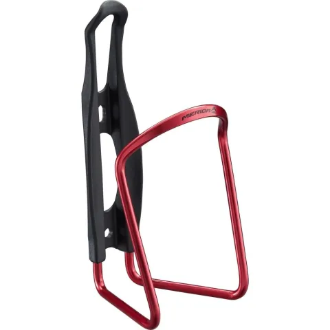Merida Flaschenhalter Aluminium CLASSIC I Onesize Schwarz/rot - sicherer Halt für Trinkflaschen