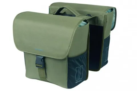 Basil GO MIK Doppelpacktasche - 32 Liter Gepäckträgertasche, 14x27x31 cm, dunkelgrün - inkl.…