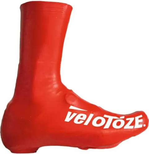 VeloToze Überschuhe 2.0 Lang XL Rot - Wasserdichter Aero-Schutz für Radfahrer