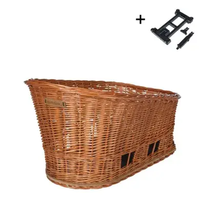 Basil Pasja MIK 2.0 Tierfahrradkorb - Naturweide - Größe 40x25x24 5 cm inkl. Kissen & vormontierter…