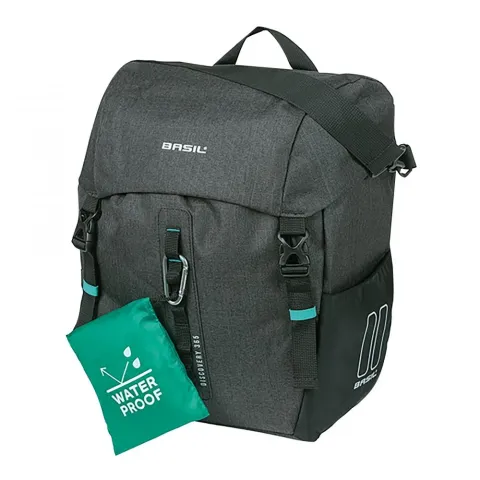 Basil Discovery 365D L 20 Liter Einzeltasche mit MIK-Hooks - wasserabweisend - Regenhülle…