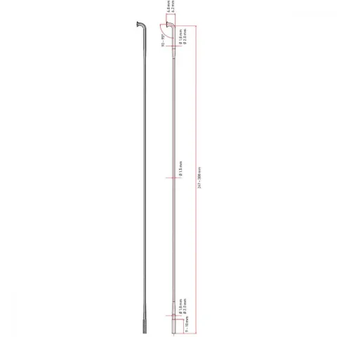 DT Swiss Speiche Revolution 2.0/1.5 VE100 schwarz 304 mm - ultraleichte J-Bend-Speiche