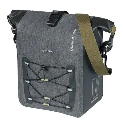 Basil Navigator Storm MIK Hooks 12?13 Liter - wasserdichte Single-Gepäckträgertasche mit Rolltop -…