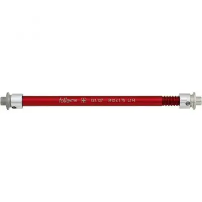 FollowMe Steckachse Zugrad 12 mm Aluminium M12x1,75x174 mm Rot - leichte Achse für FollowMe Tandem