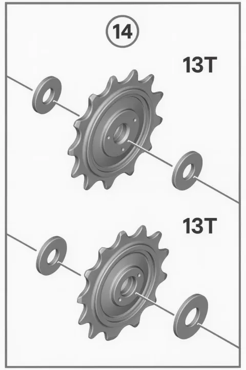 SHIMANO Leit u.Spannrolle f.RD-M9250 Ersatzräder für Schaltwerk